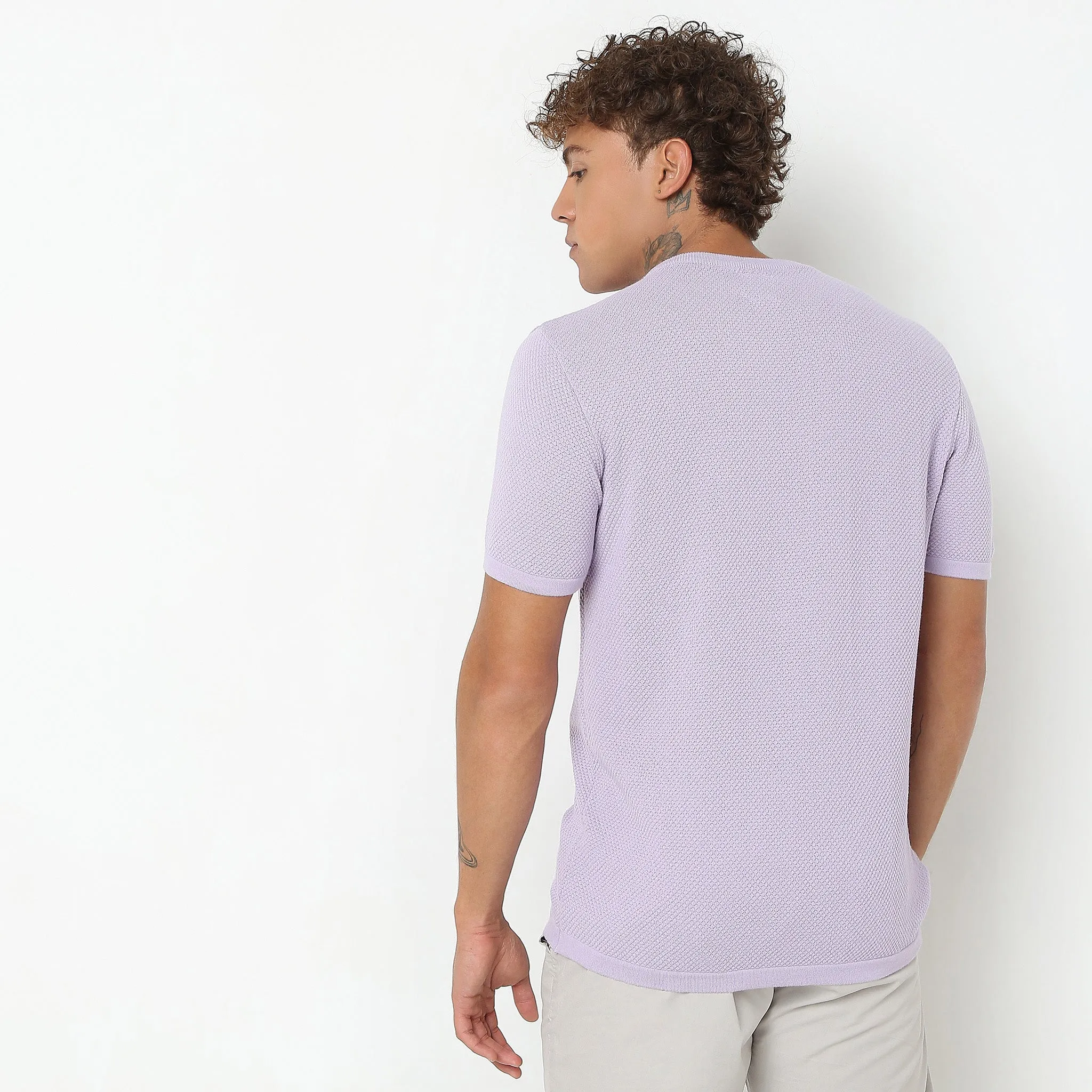 Hand Knit Jersey™ Modern Smart Flat Knit Regular Fit Crew T-Shirt - Soft and Comfortable