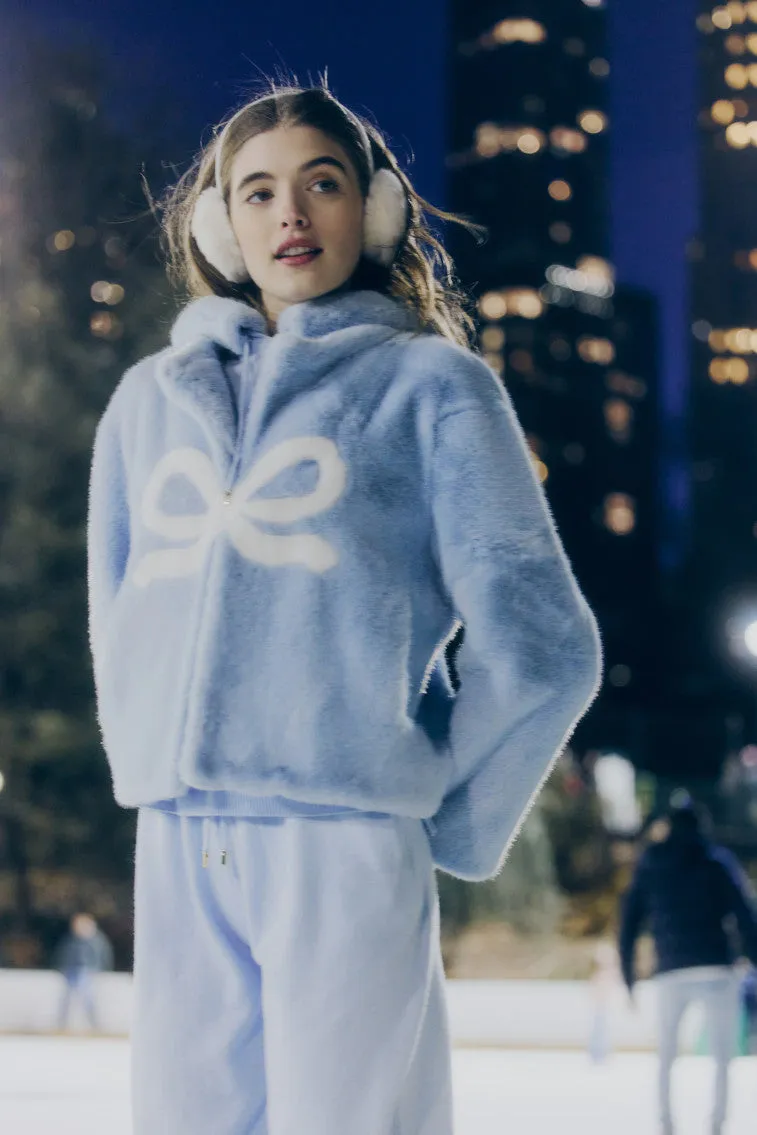 LoveShackFancy x MAX&MOI Maloa Faux Fur Bow Jacket
