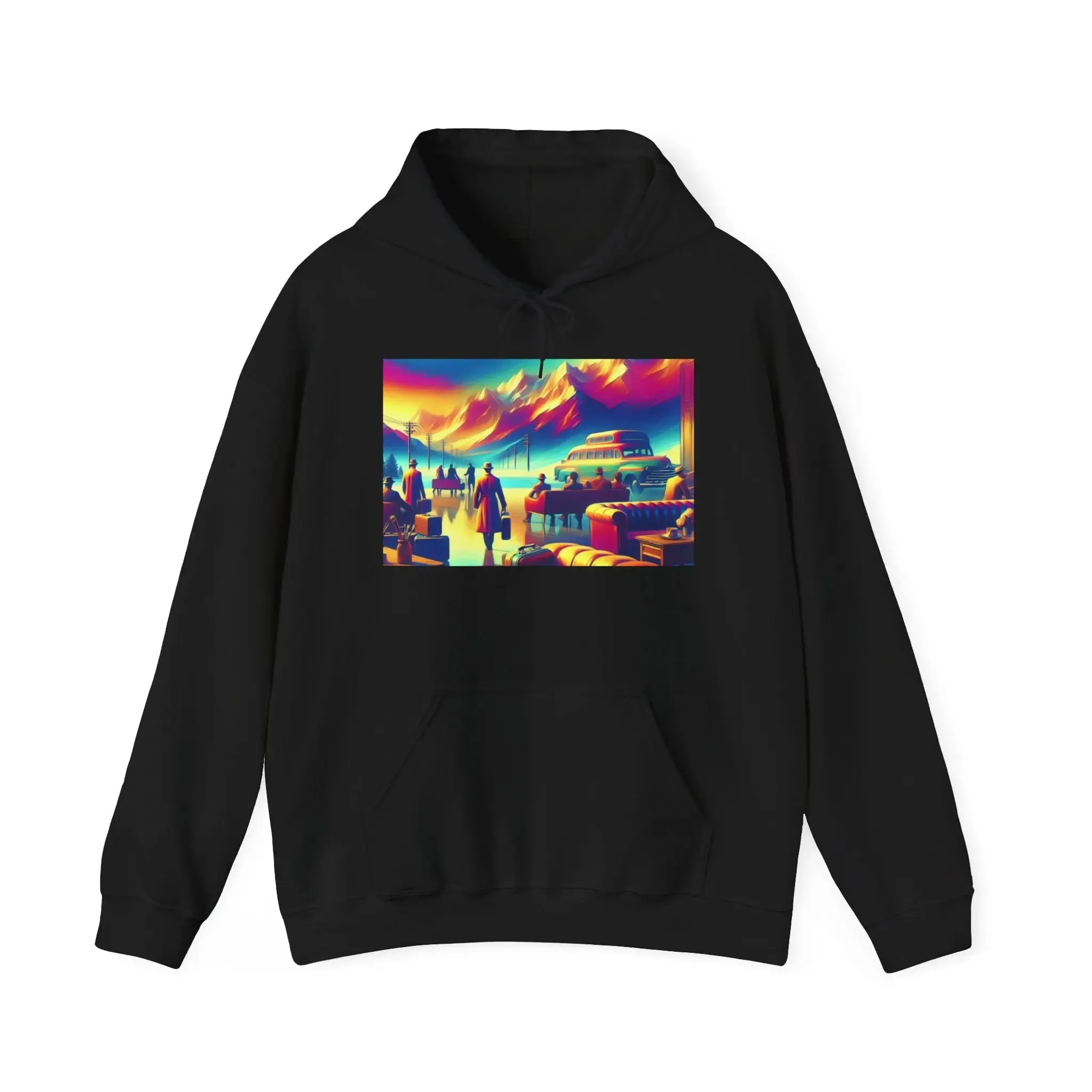 Unisex Retro Hoodie Sweatshirt with Bright Colors