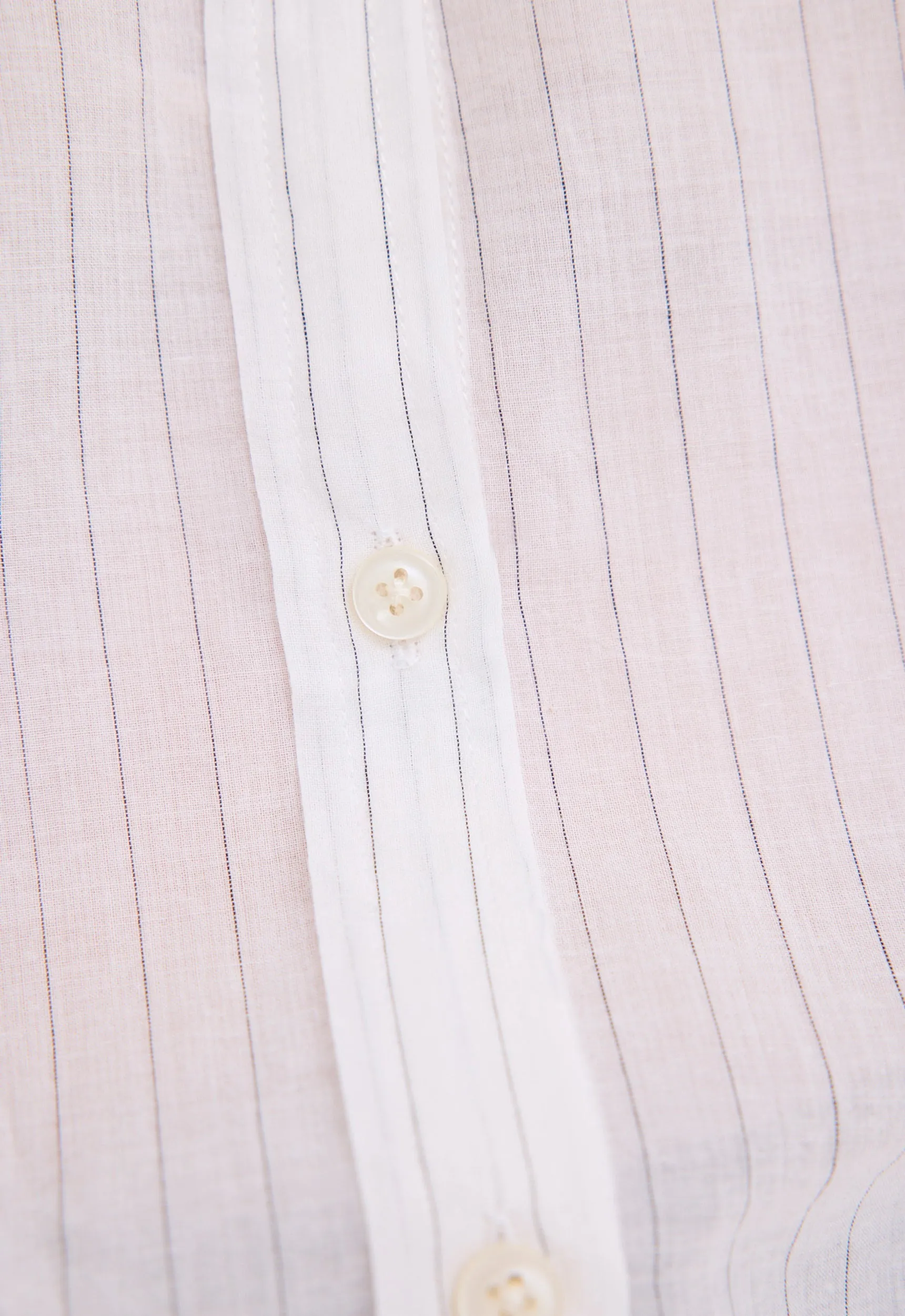 Yeats Cotton Shirt - Wide Pinstripe White/Black